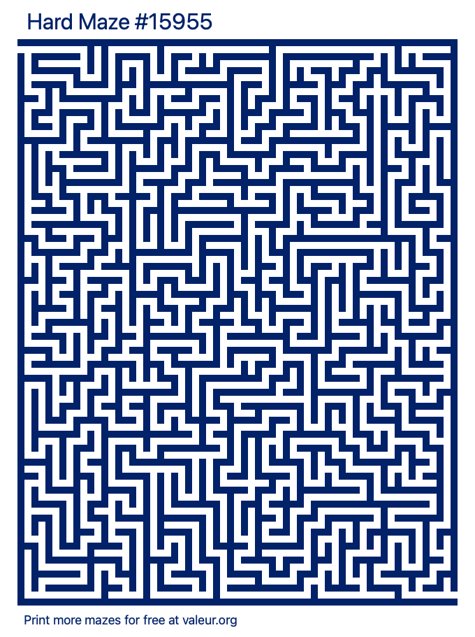 Free Printable Hard Maze number 15955