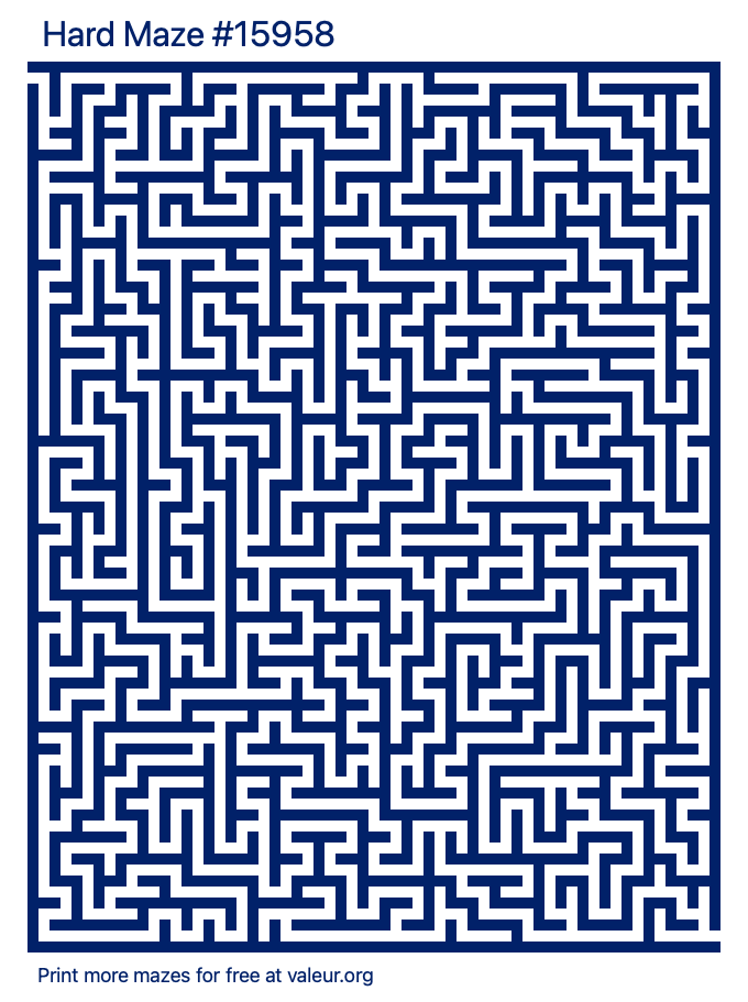 Free Printable Hard Maze number 15958