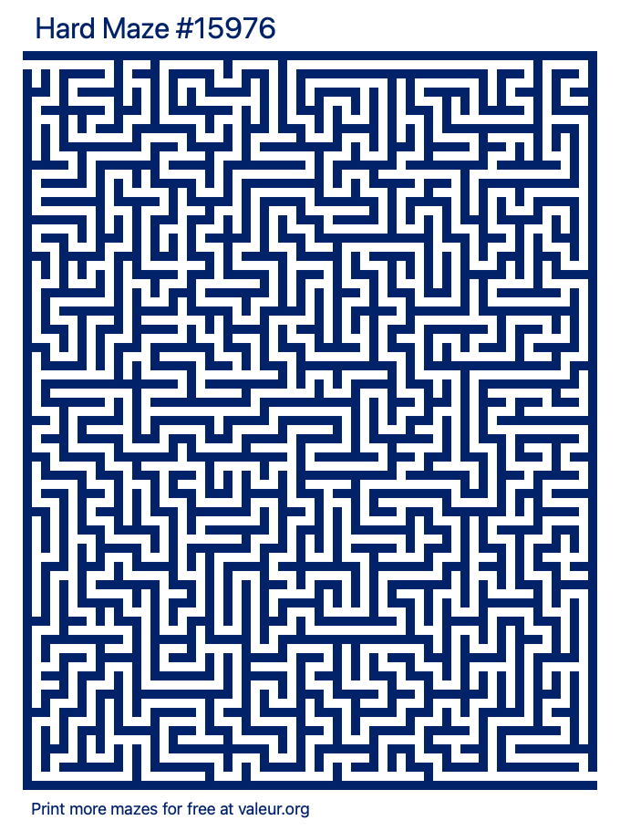 Free Printable Hard Maze number 15976