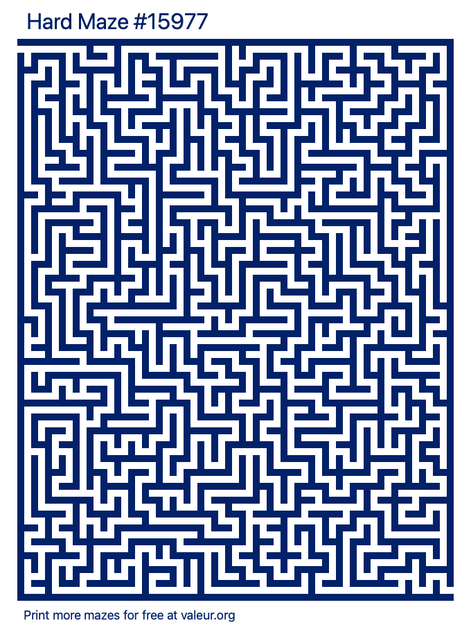 Free Printable Hard Maze number 15977