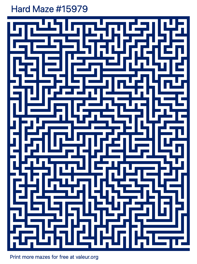 Free Printable Hard Maze number 15979
