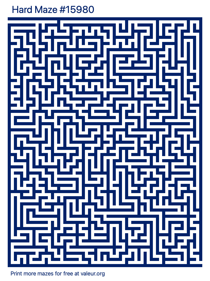 Free Printable Hard Maze number 15980