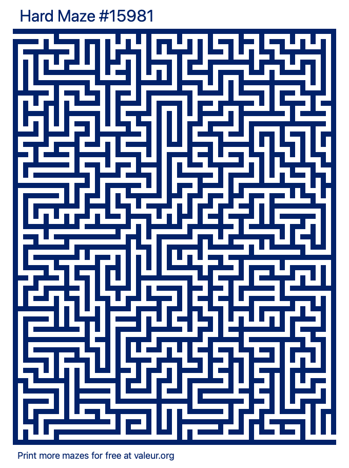 Free Printable Hard Maze number 15981
