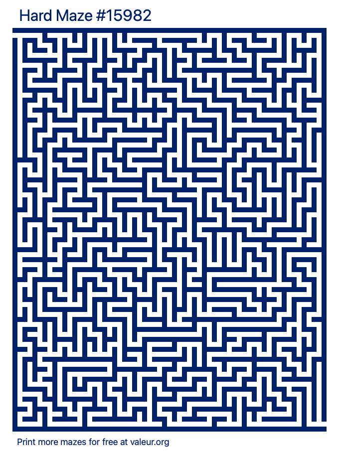 Free Printable Hard Maze number 15982