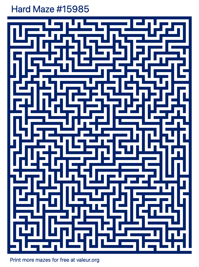 Free Printable Hard Maze number 15985