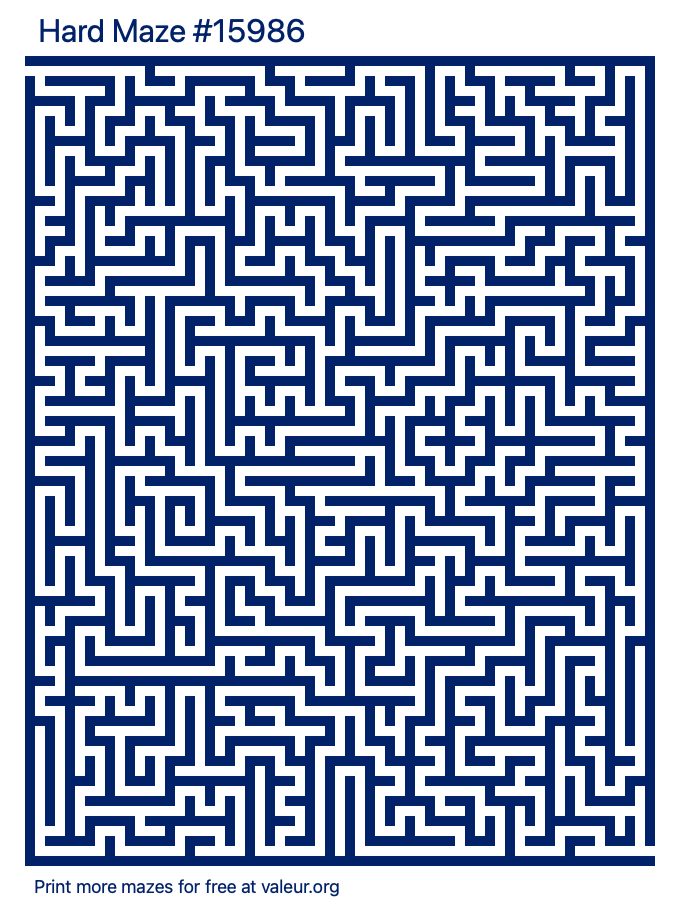Free Printable Hard Maze number 15986