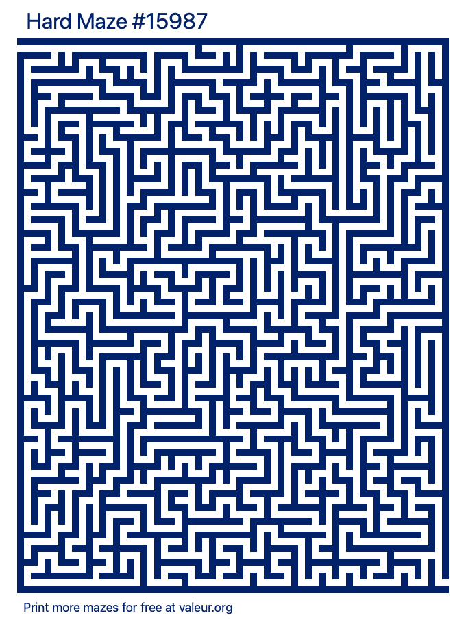 Free Printable Hard Maze number 15987