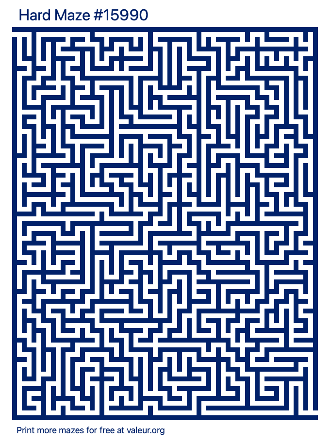 Free Printable Hard Maze number 15990