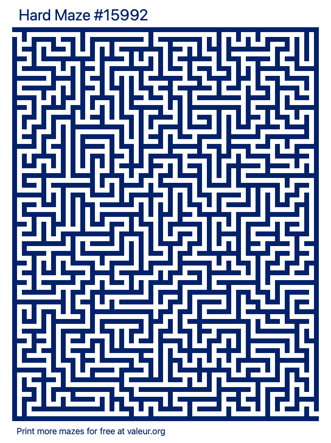 Free Printable Hard Maze number 15992