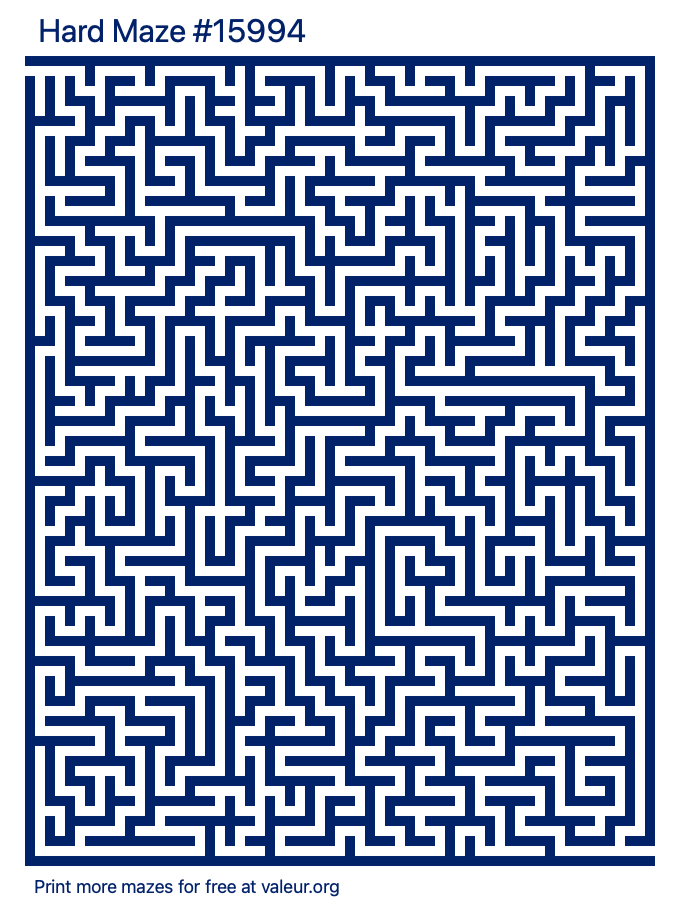 Free Printable Hard Maze number 15994