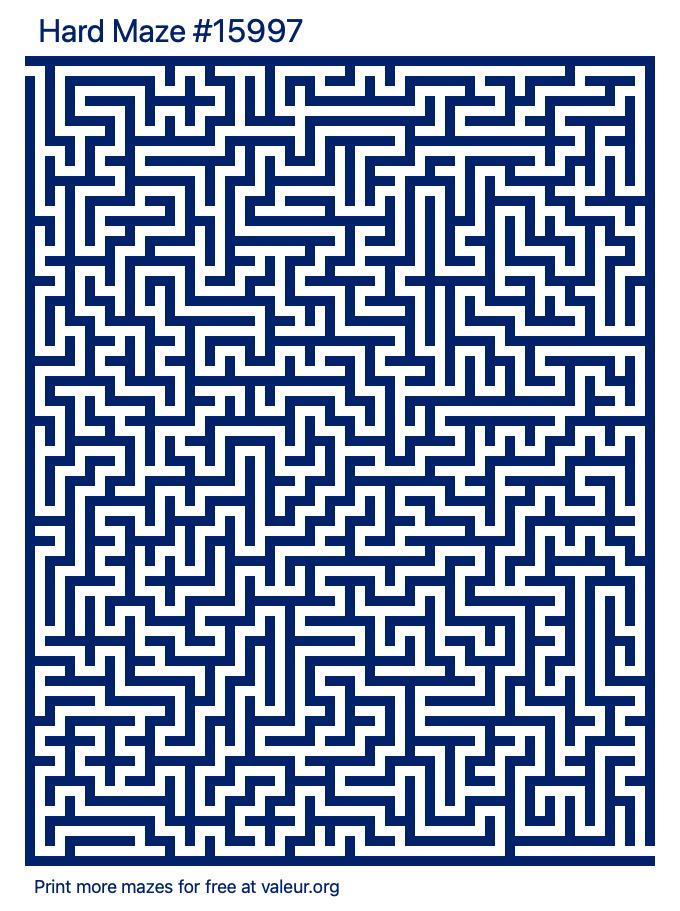 Free Printable Hard Maze number 15997