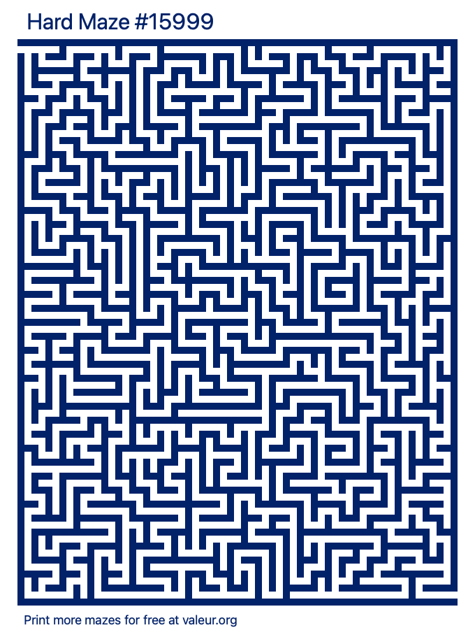 Free Printable Hard Maze number 15999