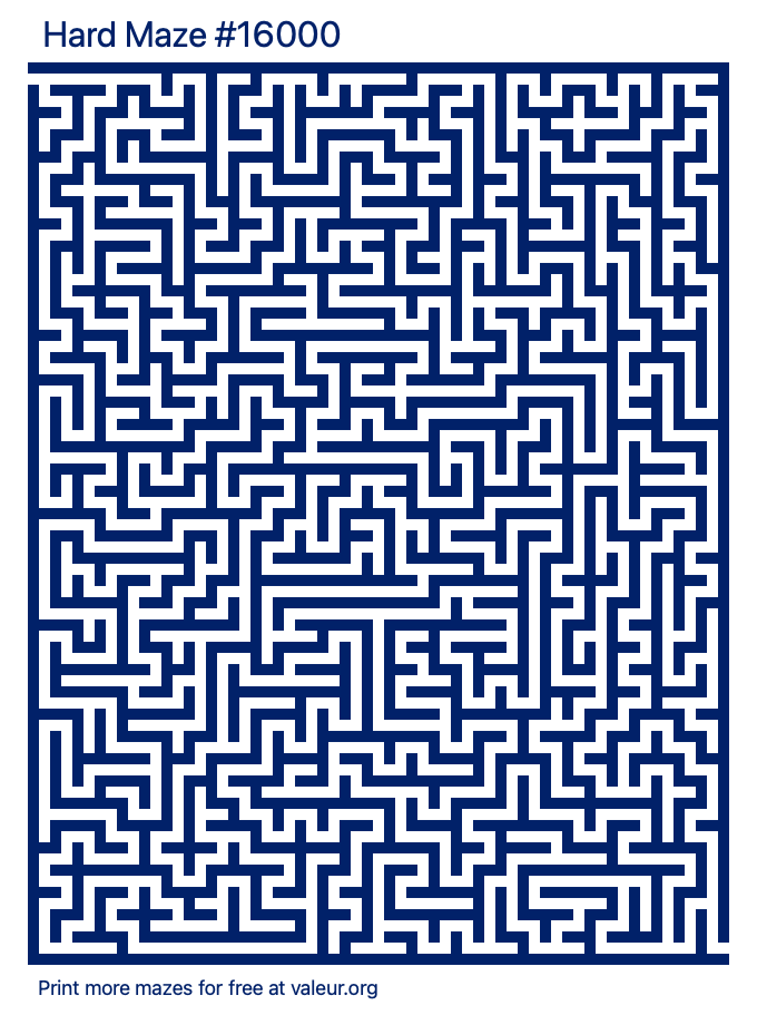 Free Printable Hard Maze number 16000