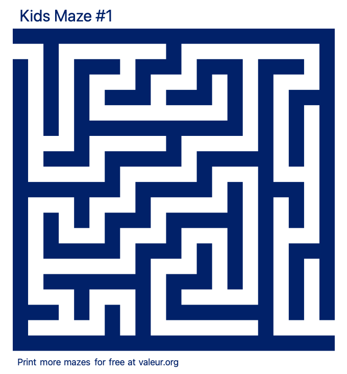 Free Printable Kids Maze number 1