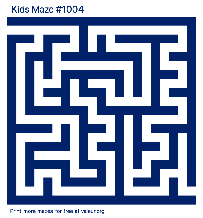 Free Printable Kids Maze number 1004