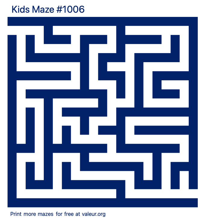 Free Printable Kids Maze number 1006