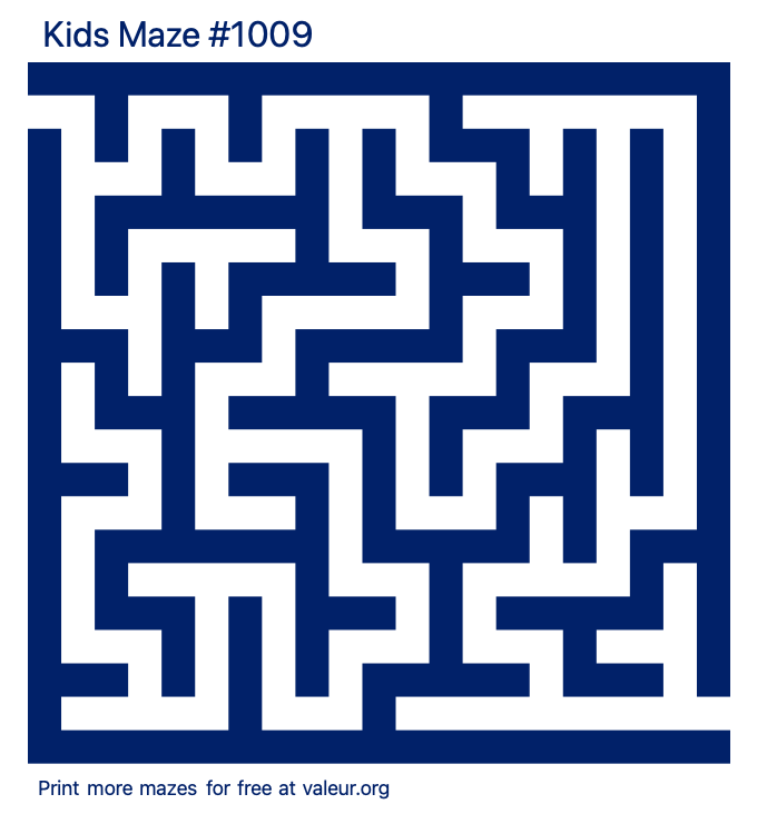 Free Printable Kids Maze number 1009
