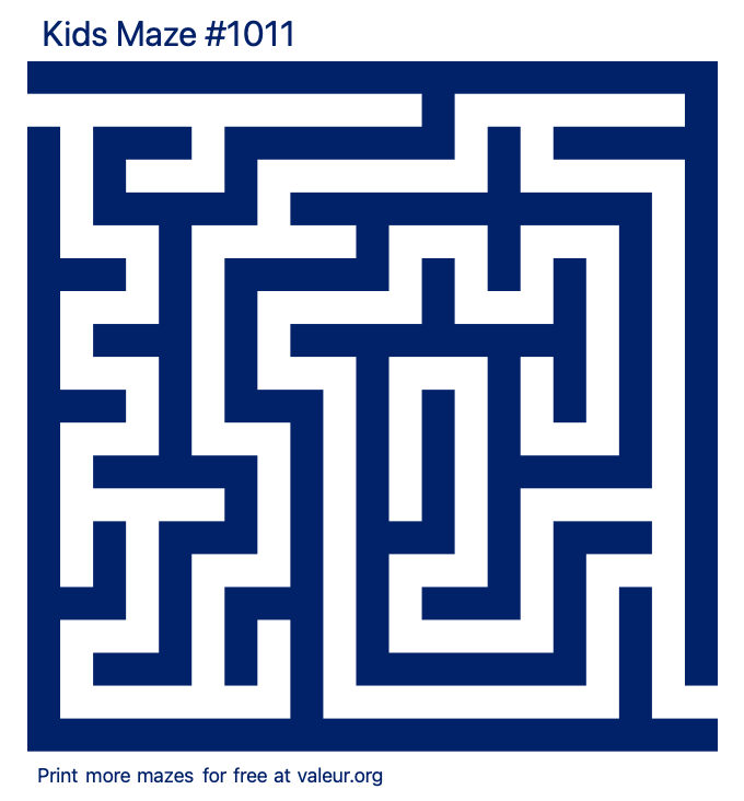 Free Printable Kids Maze number 1011