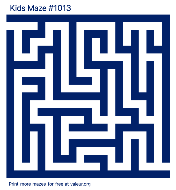 Free Printable Kids Maze number 1013