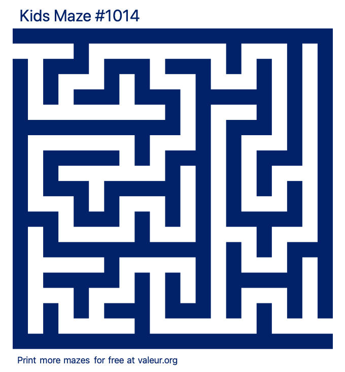 Free Printable Kids Maze number 1014