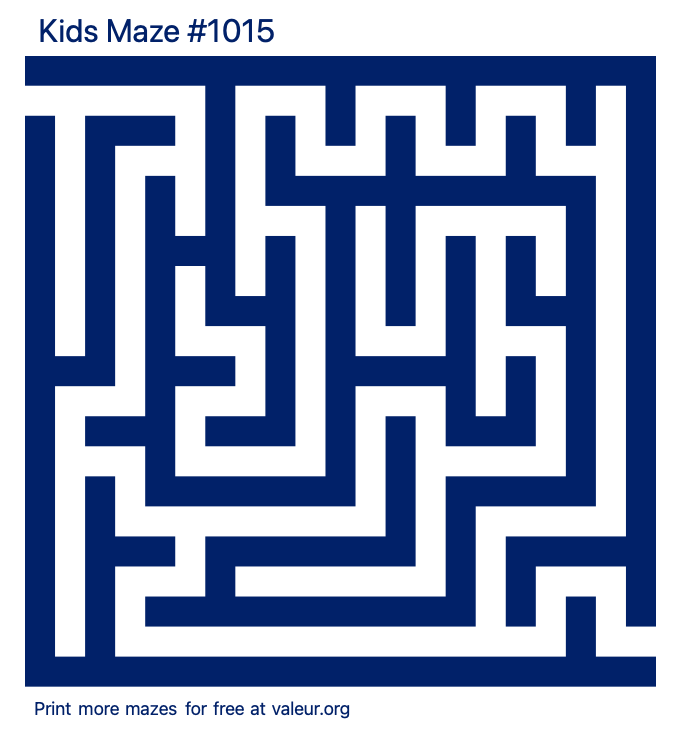 Free Printable Kids Maze number 1015