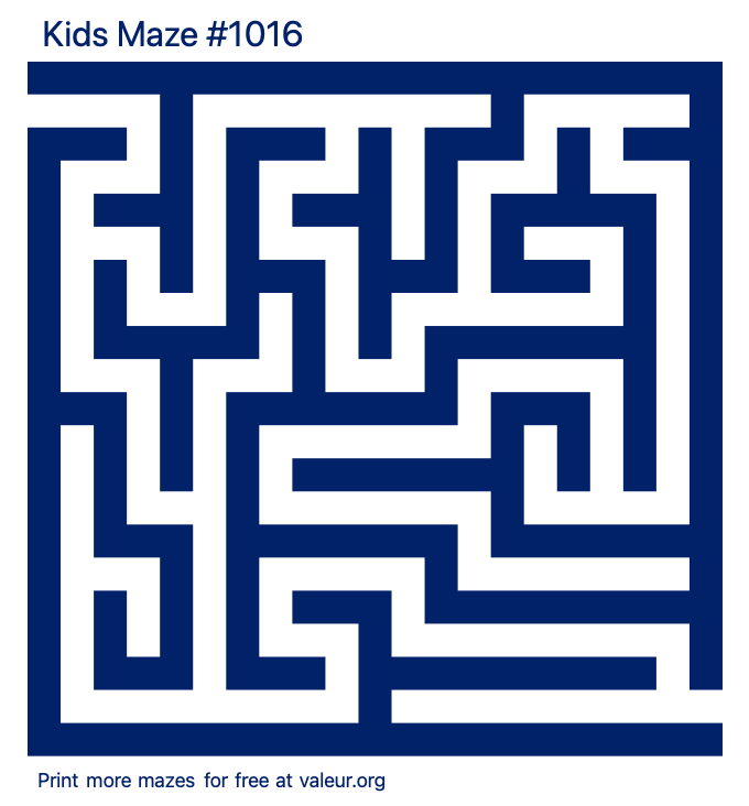 Free Printable Kids Maze number 1016