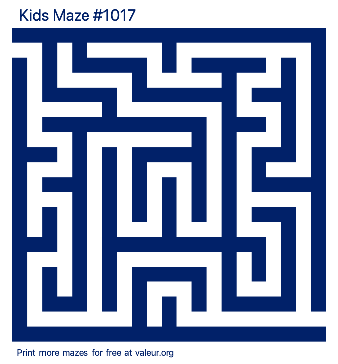 Free Printable Kids Maze number 1017