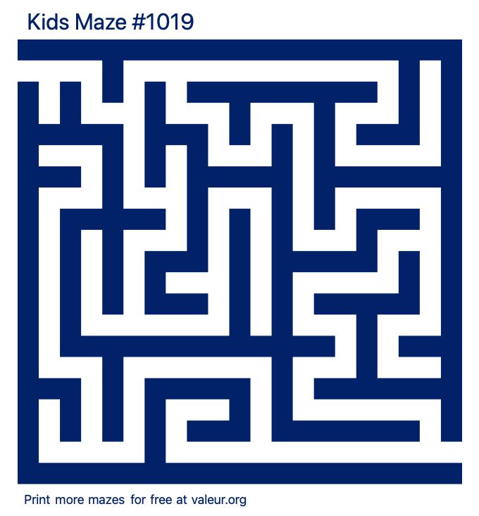 Free Printable Kids Maze number 1019