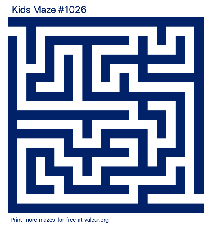 Free Printable Kids Maze number 1026