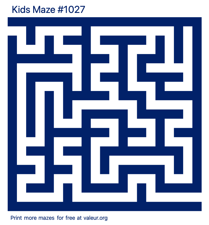 Free Printable Kids Maze number 1027