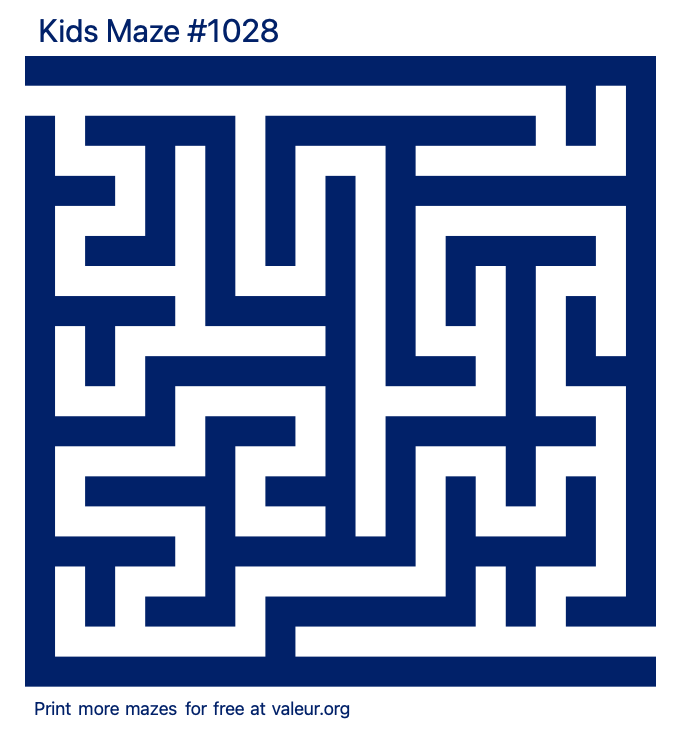 Free Printable Kids Maze number 1028