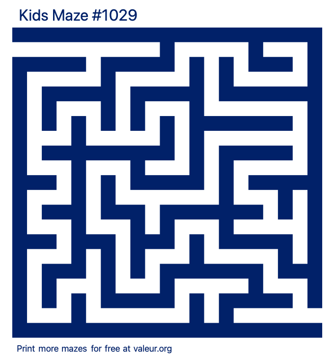Free Printable Kids Maze number 1029