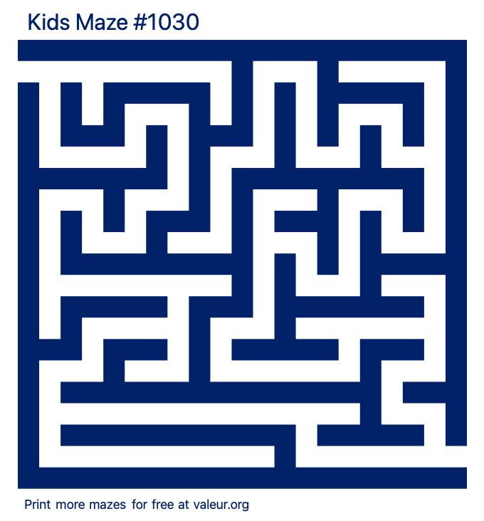 Free Printable Kids Maze number 1030