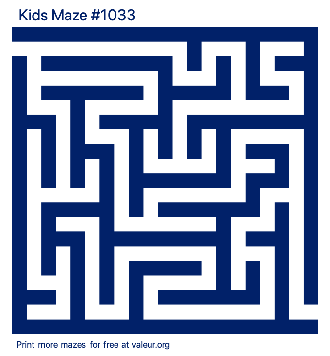 Free Printable Kids Maze number 1033