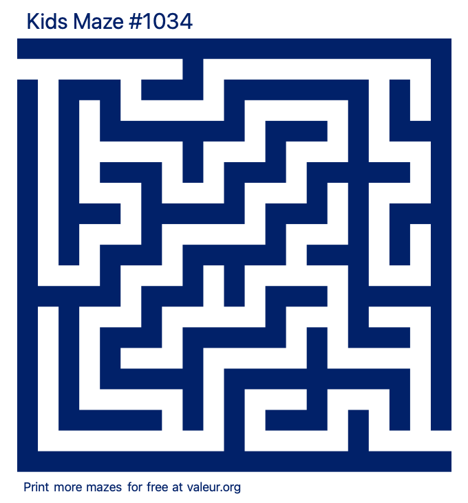 Free Printable Kids Maze number 1034