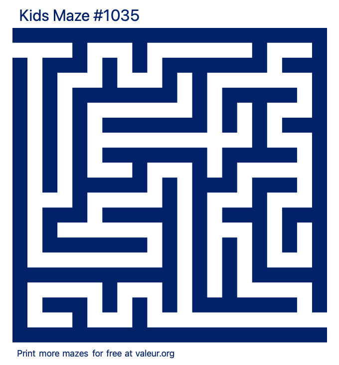 Free Printable Kids Maze number 1035