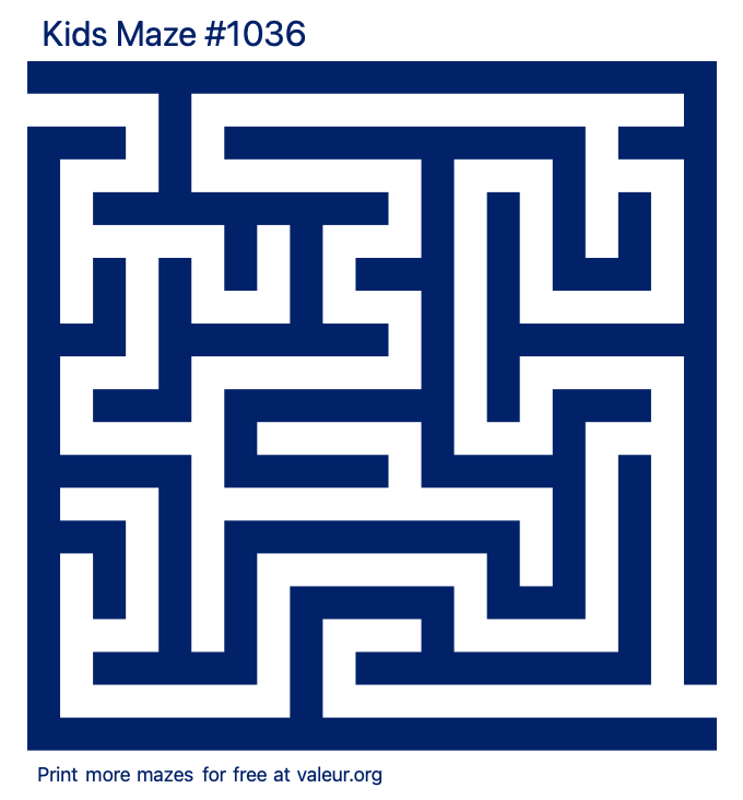 Free Printable Kids Maze number 1036