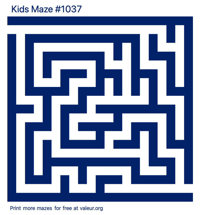 Free Printable Kids Maze number 1037