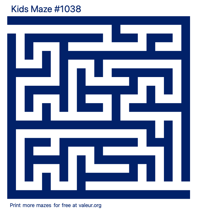 Free Printable Kids Maze number 1038