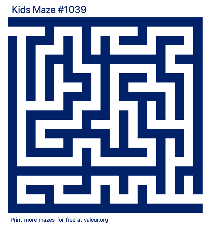 Free Printable Kids Maze number 1039