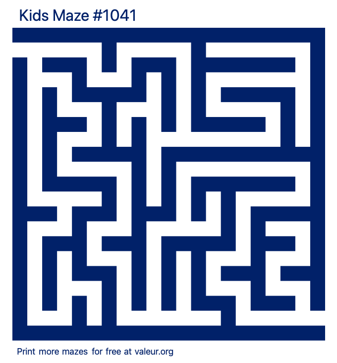 Free Printable Kids Maze number 1041