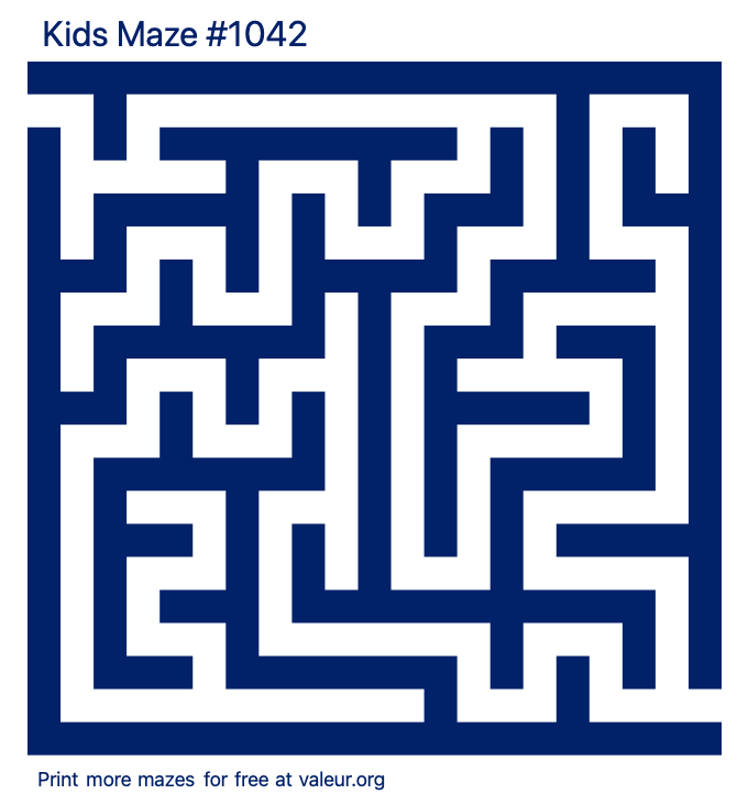 Free Printable Kids Maze number 1042