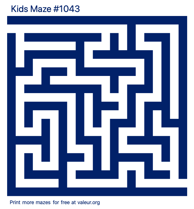 Free Printable Kids Maze number 1043