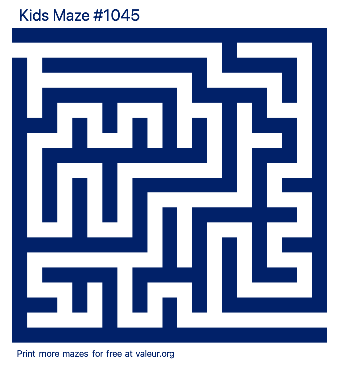 Free Printable Kids Maze number 1045