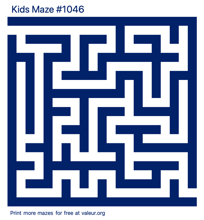 Free Printable Kids Maze number 1046