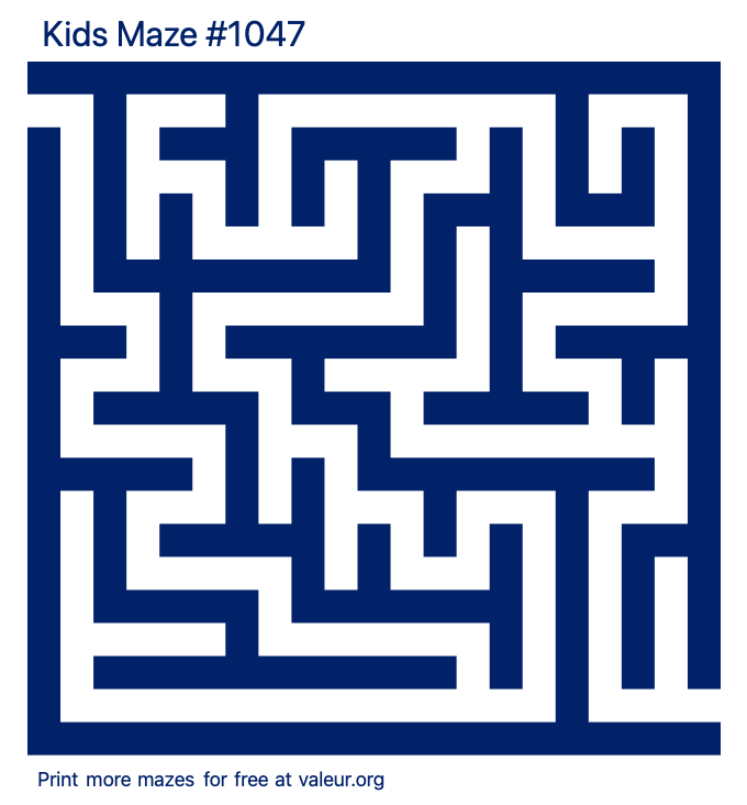 Free Printable Kids Maze number 1047