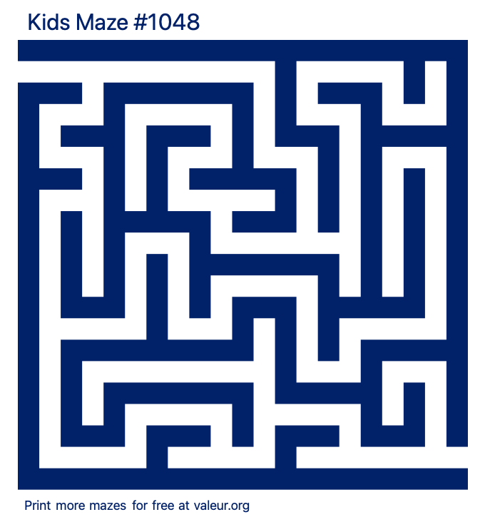 Free Printable Kids Maze number 1048