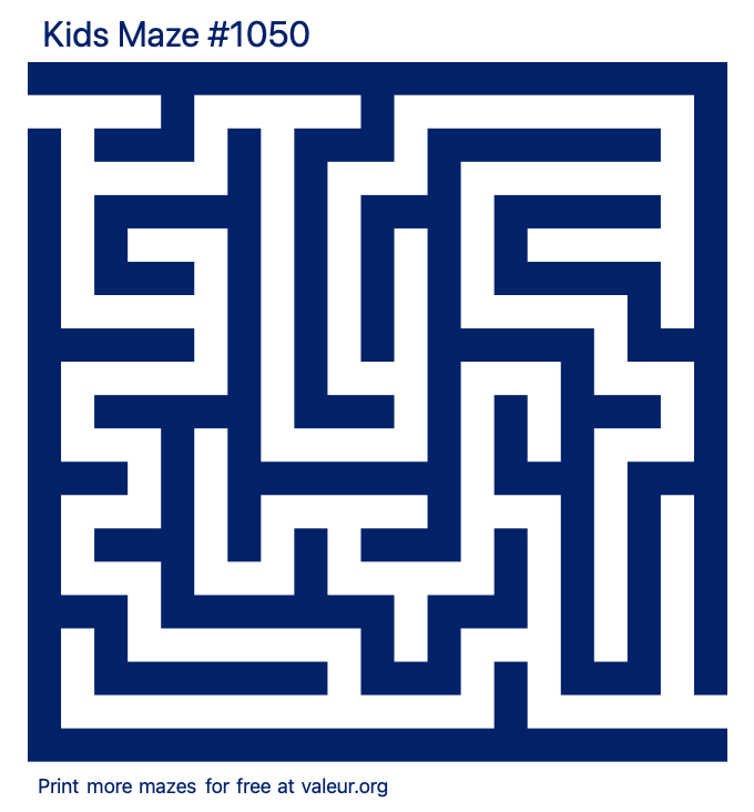 Free Printable Kids Maze number 1050