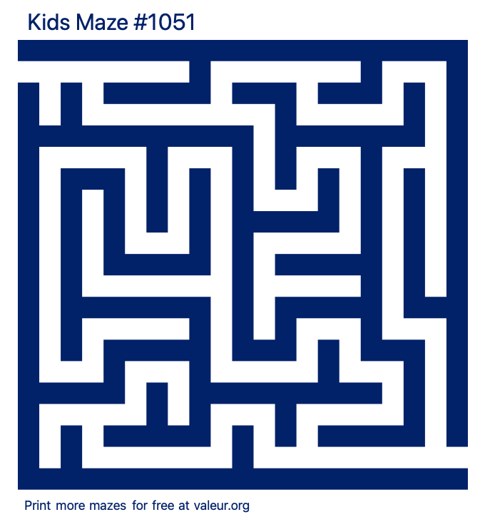Free Printable Kids Maze number 1051