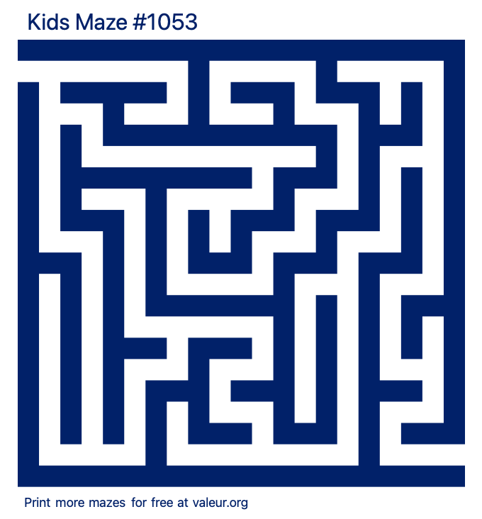 Free Printable Kids Maze number 1053